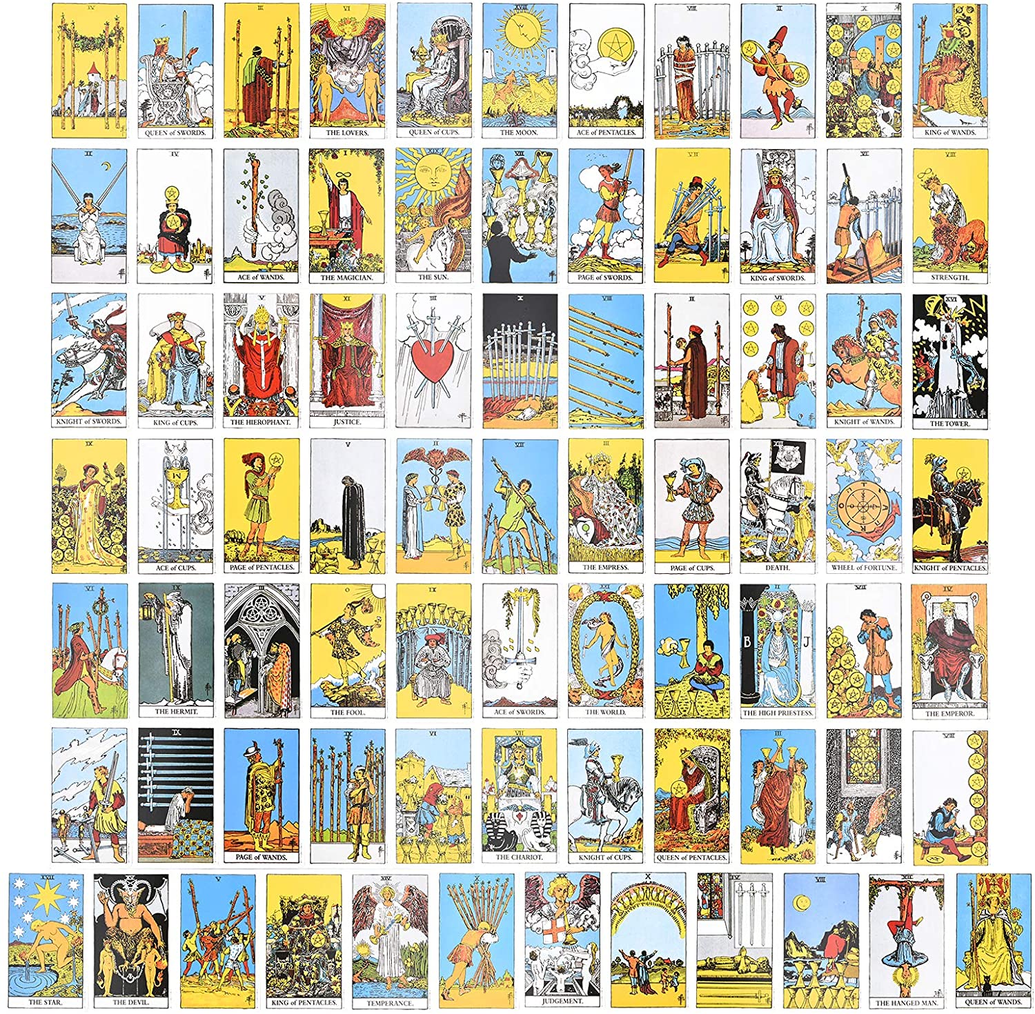 Printable Cute 78 Tarot Cards Unique Modern Tarot Designer